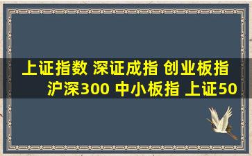 上证指数 深证成指 创业板指 沪深300 中小板指 上证50